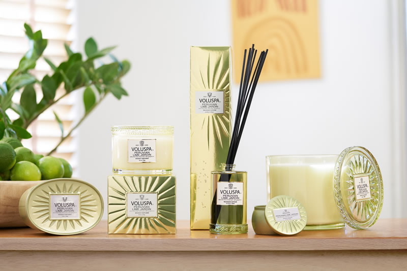 Voluspa apresenta a fragrância Peruvian Lime Jardin na coleção Vermeil